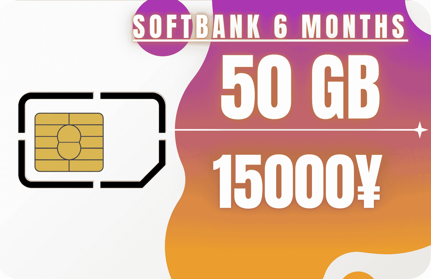 Softbank 6-Month 50 GB Monthly Data & Incoming SMS Only