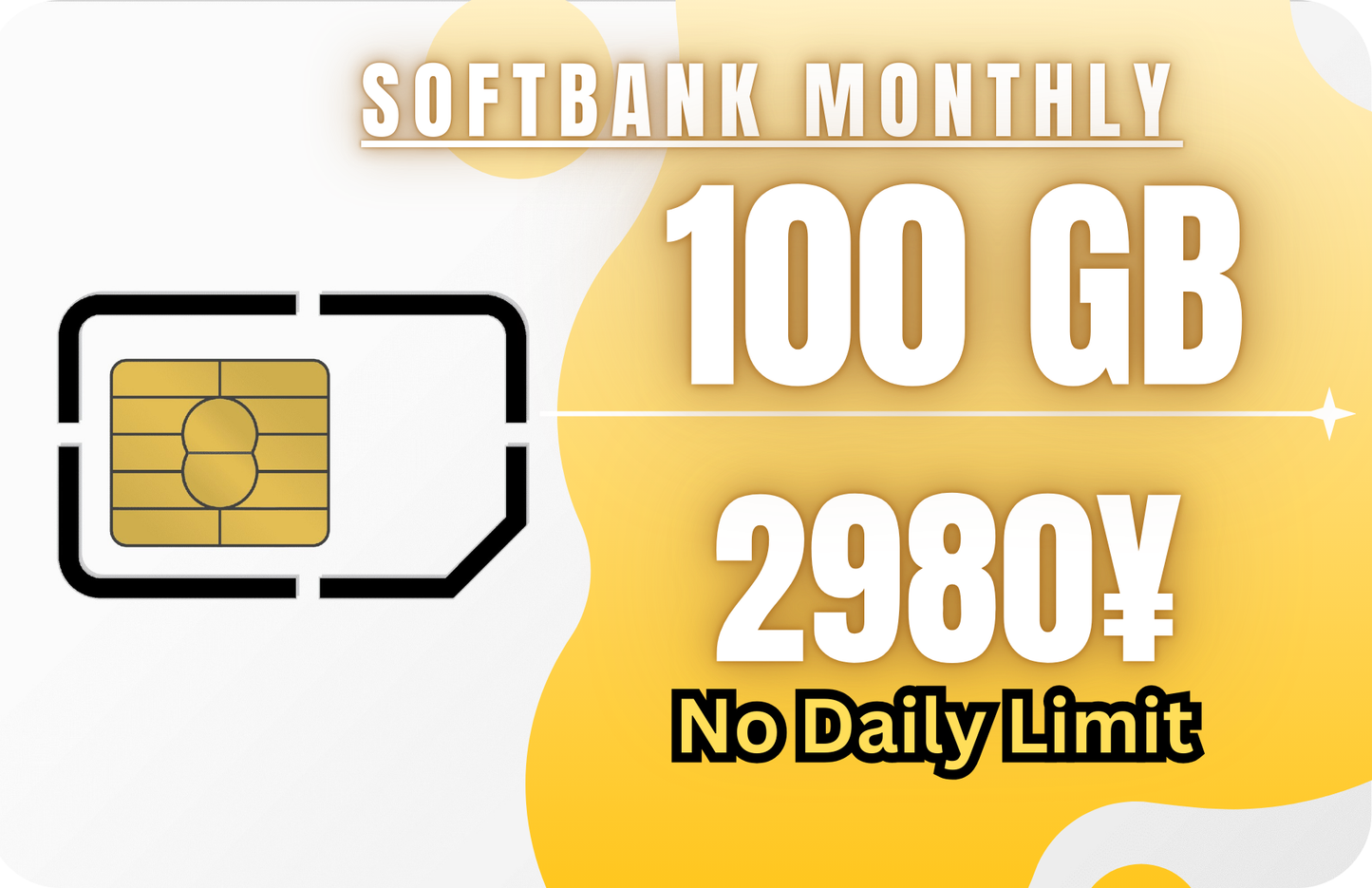 Softbank Monthly 100GB (No Daily Limit) Data & Incoming SMS Only