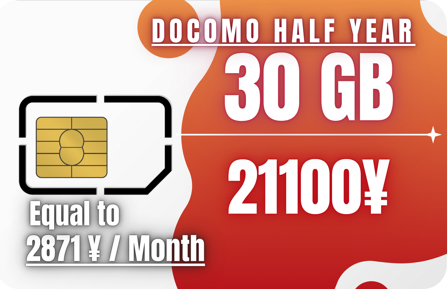 Docomo 7-Month 30 GB Call & Data & SMS