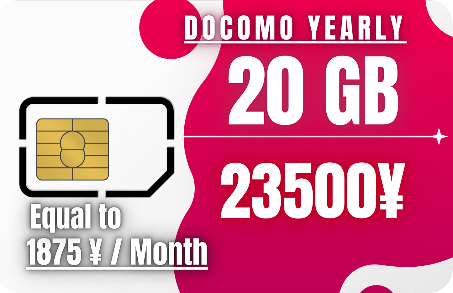 Docomo Yearly 20 GB Call & Data & SMS