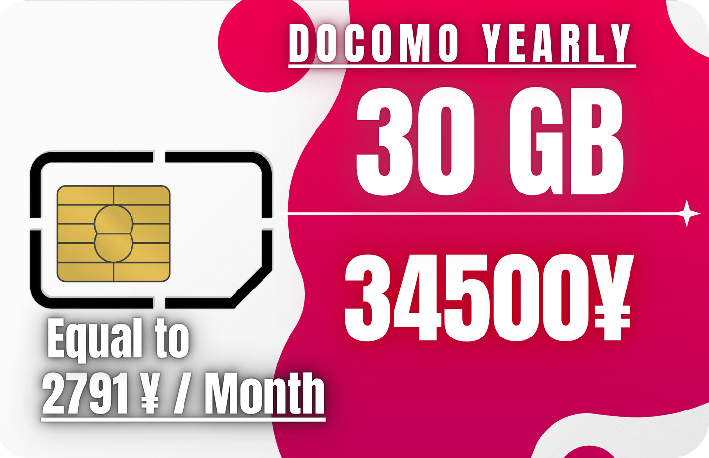 Docomo Yearly 30 GB Call & Data & SMS